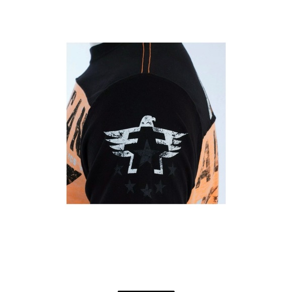 AMERICAN FIGHTER Martell Orange Black Athletic Fit Mens Crewneck T-shirt L-3XL - Picture 7 of 11